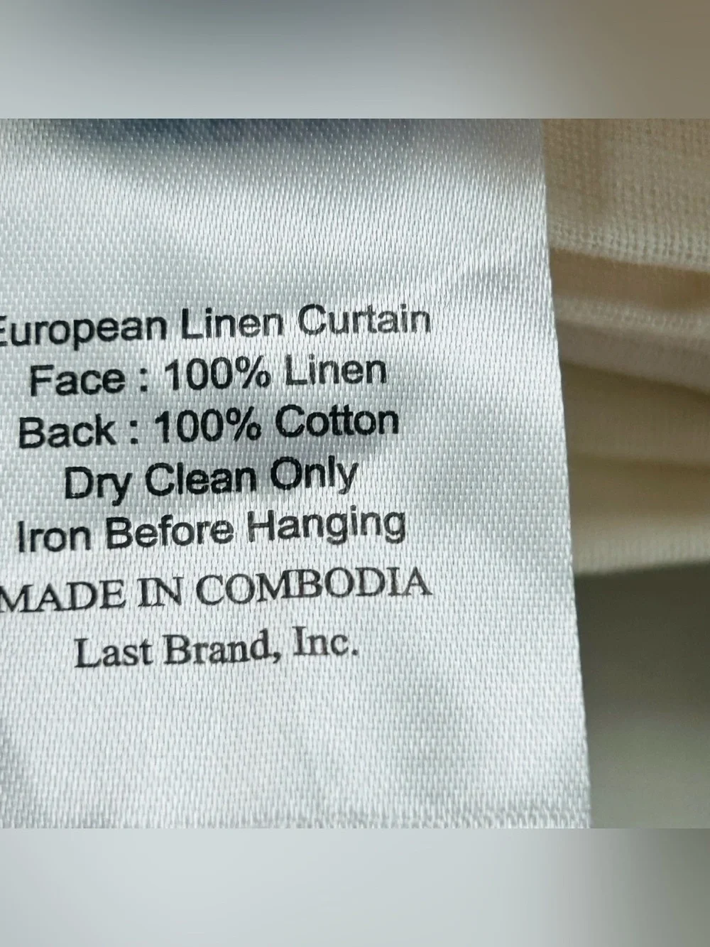 NWT QUINCE Set Of 2 48x84 European Linen Curtains Cream 8807